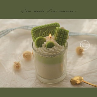 【臺灣出貨】抹茶cream自製蠟燭香薰可愛ins網紅少女心無煙生日禮盒畢業禮物【YiZE】