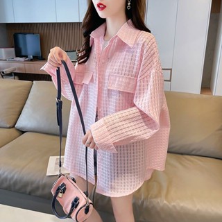 衣時尚上衣 防曬衣 空調衫 薄外套 連帽T S-2XL 新款防曬衣服女開襟衫薄款外套雪紡襯衫韓版氣質寬鬆-1394.