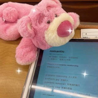 鉛筆袋韓國 鉛筆盒 可愛草莓熊筆袋初中女生ins文具盒大容量收納鉛筆盒學生高顏值文具袋簡約日系鉛筆袋粉色趴姿毛絨迪士公仔