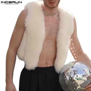Incerun 男士毛絨背心