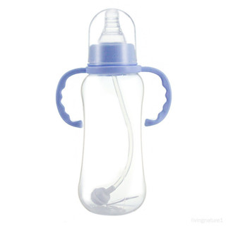嬰兒標口pp奶瓶 母嬰新生兒帶手抦塑膠奶瓶 吸管奶瓶