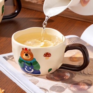 小眾設計創意陶瓷大耳朵手把杯馬克杯家用情侶對杯早餐杯咖啡杯子