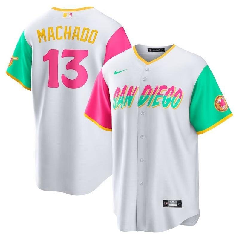 男式 MLB San Diego Padres 13 Manny Machado Tan Player 棒球球衣