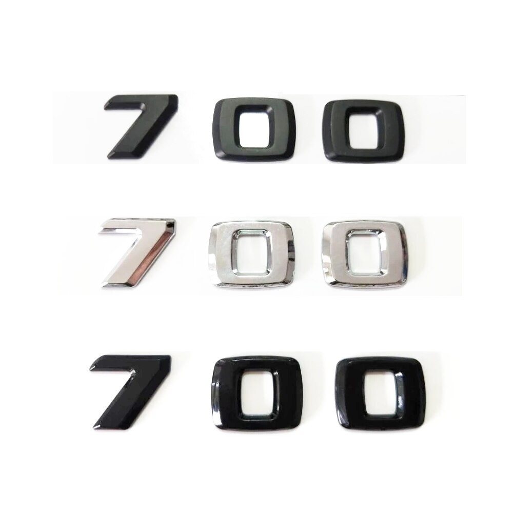 有趣的汽車字母數字後備箱標誌 7 0 0 BRABUS 700 鉻啞光光澤黑色標誌