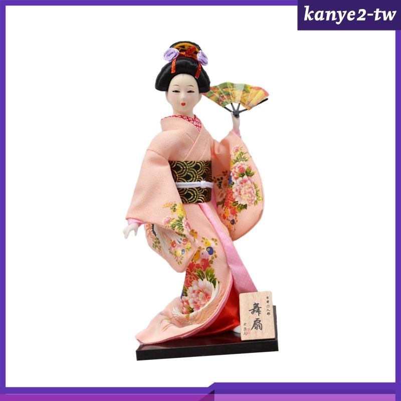 [KY] 傳統雕像 12 英寸日本和服藝妓娃娃收藏雕像亞洲
