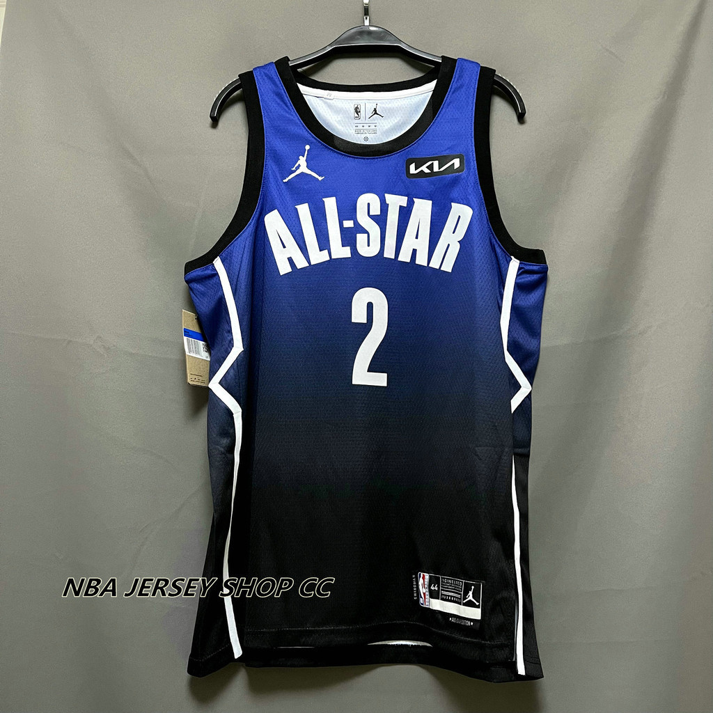 ALL STAR 男式全新原創 2023 NBA 全明星賽 #2 凱里歐文黑藍球衣 Swingman 熱壓 H