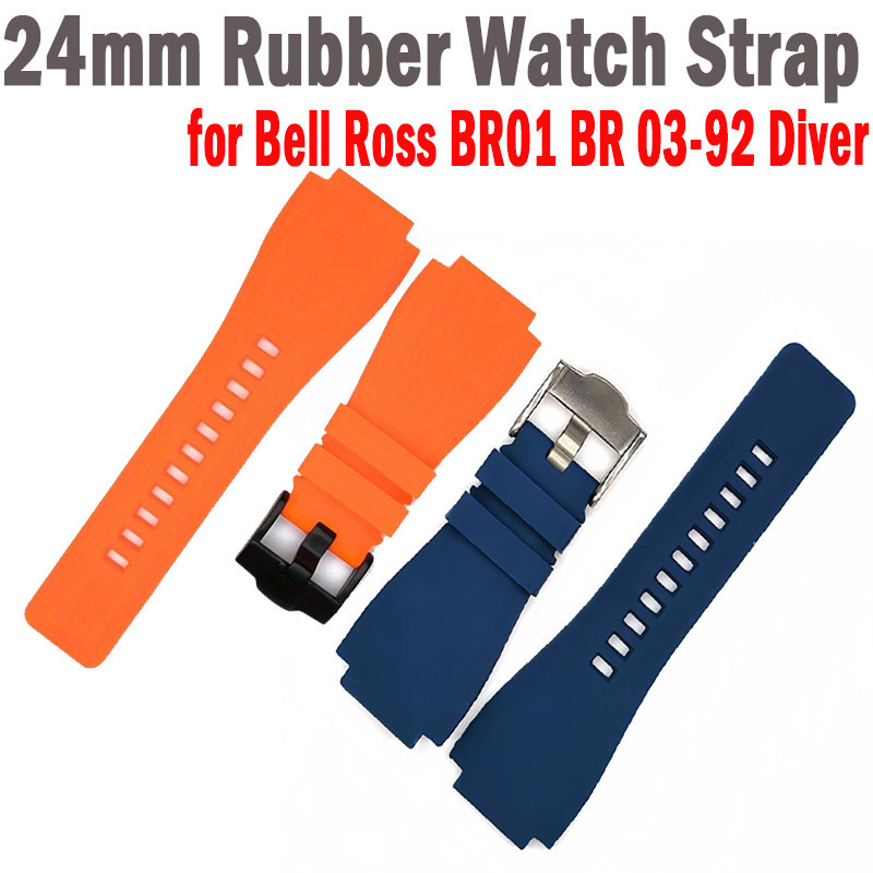 Bell Ross BR01 BR 03-92 Diver 24mm 戶外運動腕帶女士錶帶橡膠錶帶