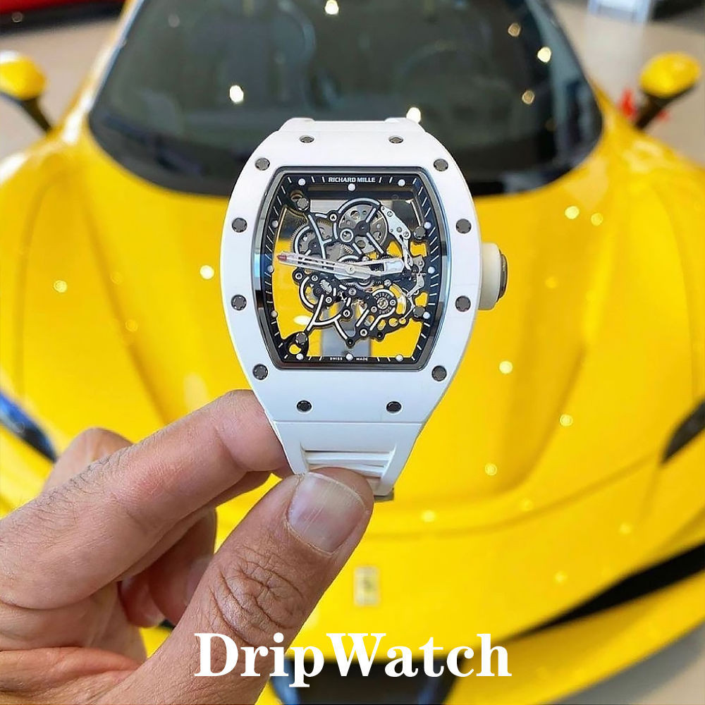 【專櫃】理查德RM055個性白陶瓷鏤空腕錶男士商務休閒高級感非機械手錶