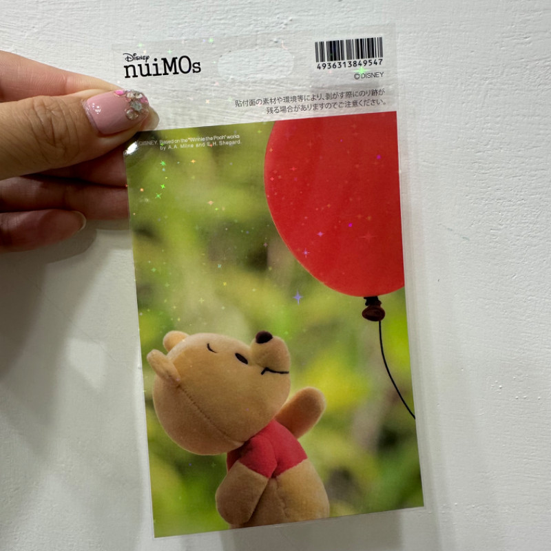 （現貨在台）日本迪士尼小熊維尼 nuiMOs寫真風 閃亮亮造型貼紙