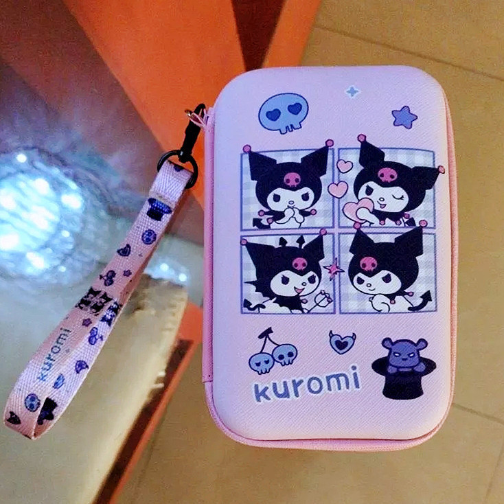 可愛的 Kuromi 急救/移動電源袋充電器電纜整理器