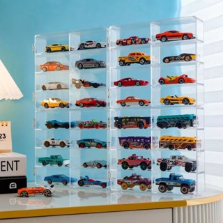 風火輪收納盒 合金小汽車模型 TOMICA1:64兒童玩具收納 多美卡透明收藏架