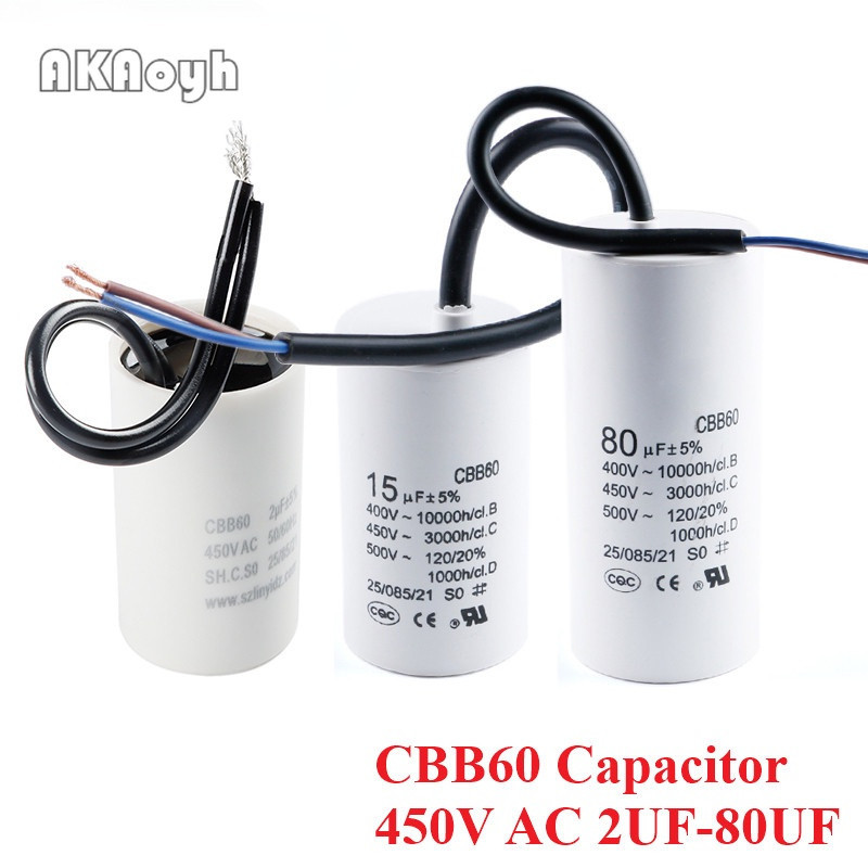 Cbb60電容 450V AC 2UF-80UF 8UF 10UF 12UF 14UF 15UF 16UF 18UF 2