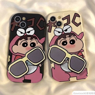 蠟筆小新 墨鏡 適用iphone14 11 15 xs plus max pro 13 12 卡通 防摔i6情侶 手機殼