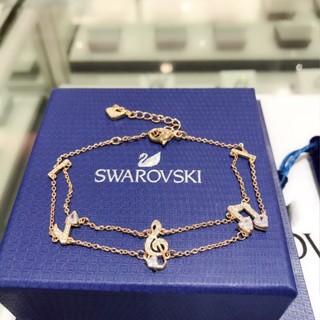 【現貨+包裝盒】Swarovski施華洛世奇 PLEASANT 美妙音符華麗別緻手鍊 雙層銀鑲鑽手鐲 手環 送女友