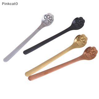 Pinkcat0 1 件不銹鋼咖啡甜點勺貓爪爪勺攪拌勺 TW