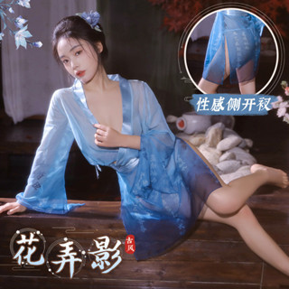 【Sg】風花雪月詩詞印花袍套裝情趣內衣睡衣性感制服純欲