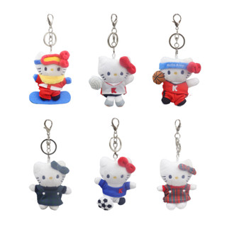 新款卡哇伊 Hello Kitty 運動系列毛絨玩具三麗鷗可愛鑰匙扣兒童生日禮物