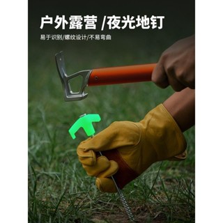 🔥免運🔥螢光營釘 夜光營釘 露營釘 地釘 戶外野營用品熒光地釘露營帳篷配件鋼釘夜光地釘25CM帳篷地釘