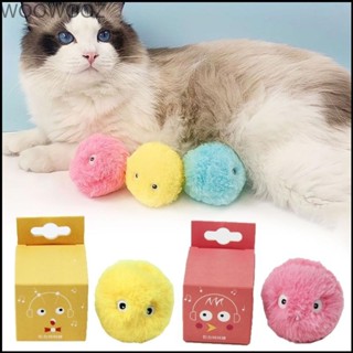 Woow 毛絨球貓玩具模擬動物聲音可填充貓薄荷貓玩具糖果色