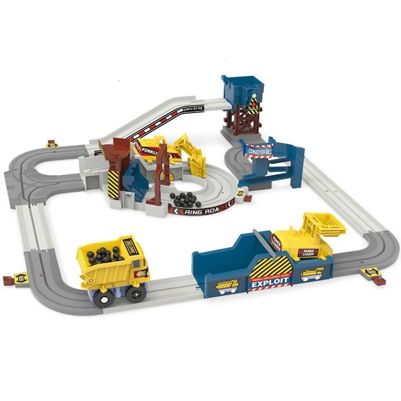 男孩3-6歲汽車禮盒電動工程軌道車火車慣性小汽車兒童益智力多功能玩具男孩女孩禮物
