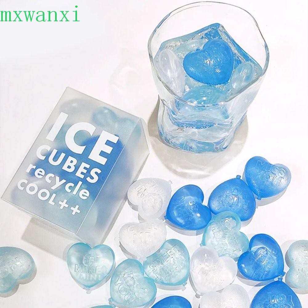 MXWANXI15pcs心形冰立方石,可重複使用環保威士忌冷冰冰的石頭,DIY速凍可愛果汁啤酒冷卻器