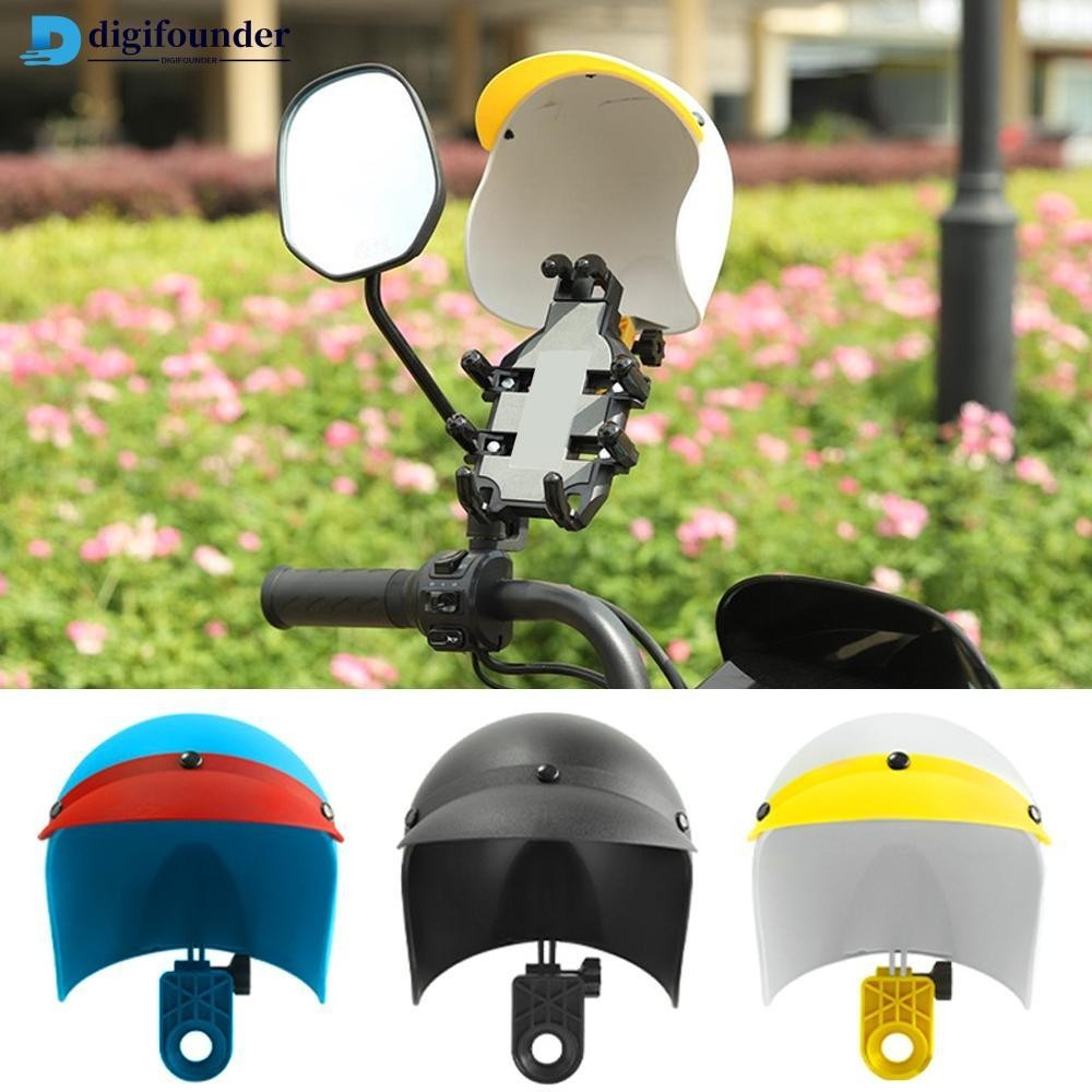 Digifounder 1Pc 摩托車和電動自行車手機支架導航手機遮陽支架防水復古小頭盔騎手 I8L3