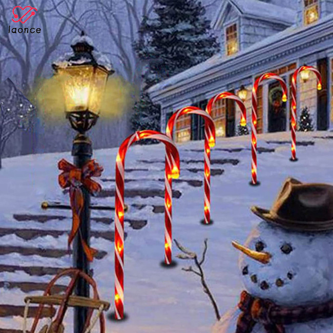 Sgd 戶外太陽能聖誕 Led 糖果手杖燈 Ip44 聖誕裝飾防水路燈