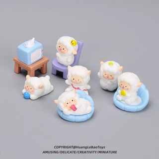 可愛迷你小羊綿羊微縮仿真公仔卡通動物模型裝飾小擺件過家家玩具(-_-)