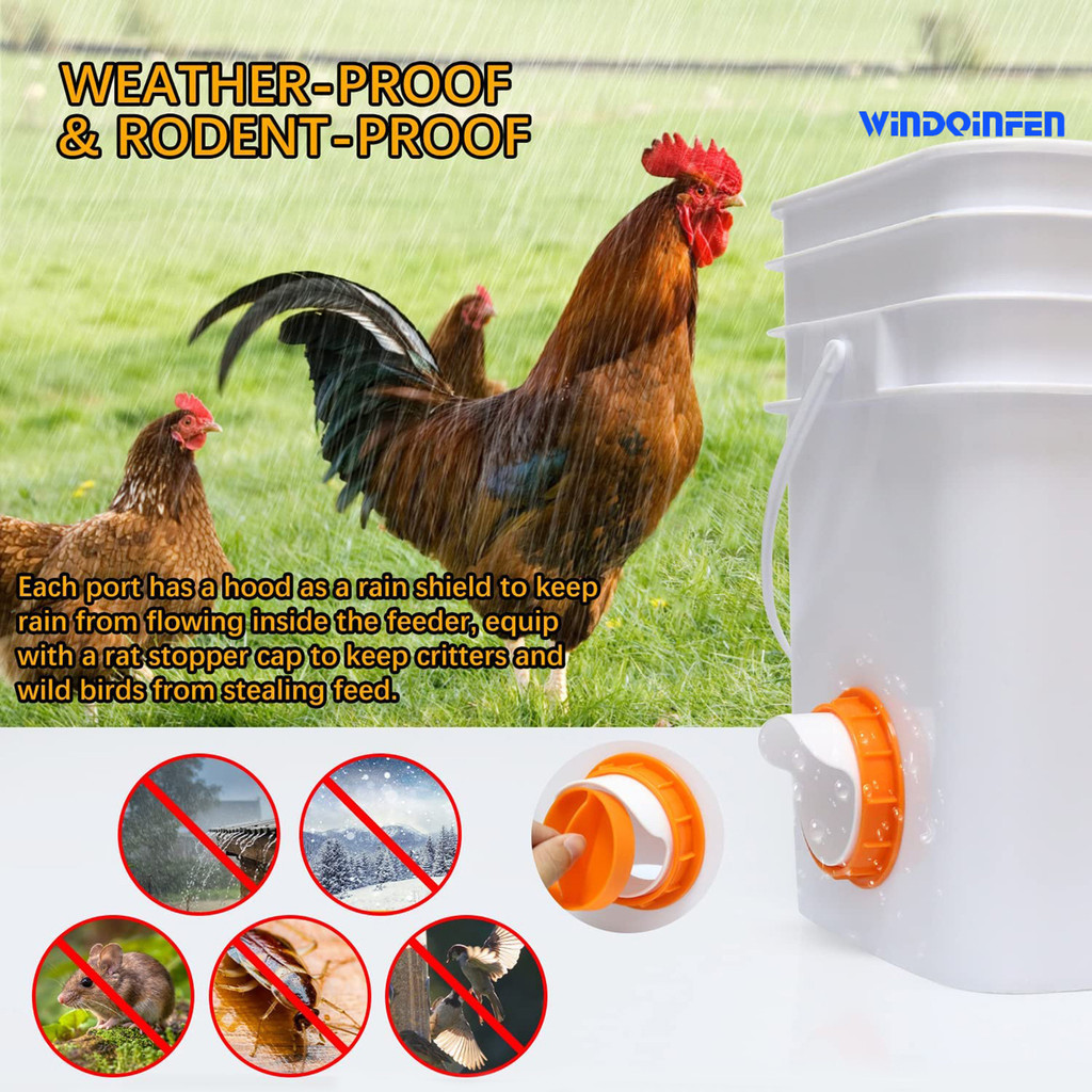 [萌寵屋]Poultry Pro Feeder 餵雞器 防雨餵雞器家禽喂料桶自動雞鴨餵食器