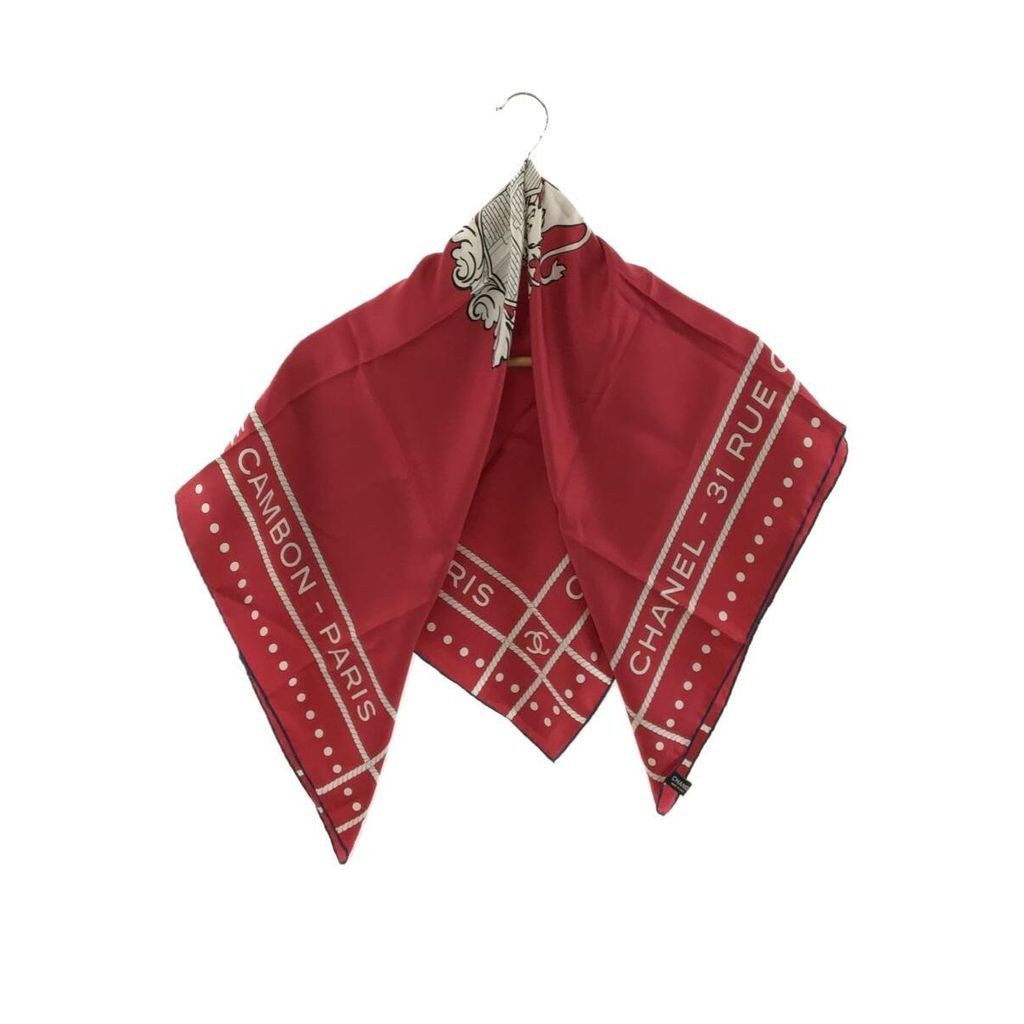 CHANEL 香奈兒 圍巾 大尺寸雙c標誌絲綢紅色 日本直送 二手