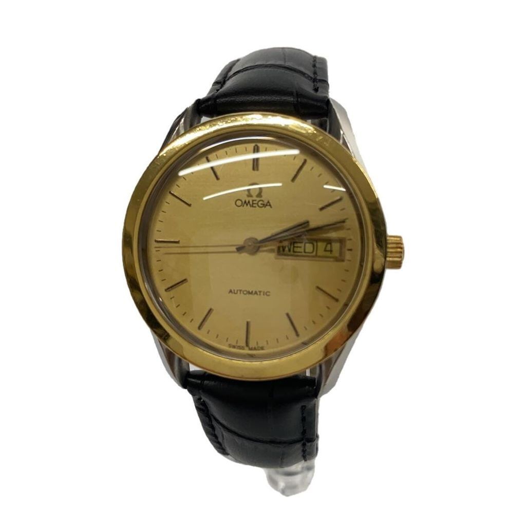 OMEGA 歐米茄 錶帶 手錶DATE金色 非原廠 男用 自動上鍊 皮革 日本直送 二手