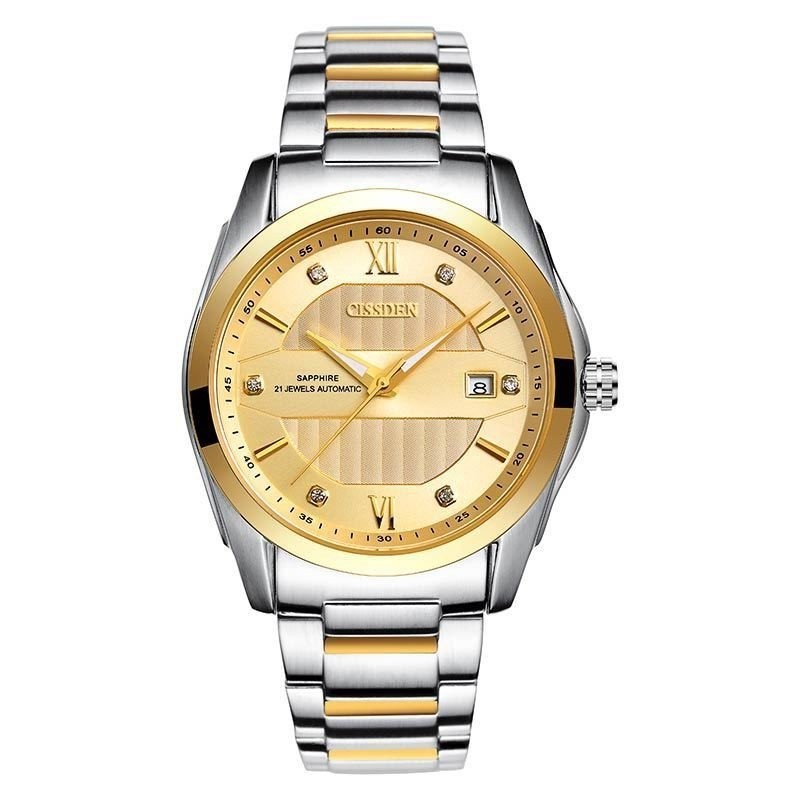 【現貨秒發】瑞士機械錶男士真品機械錶 金錶男款金色 商務簡約男士手錶高貨 FEGE