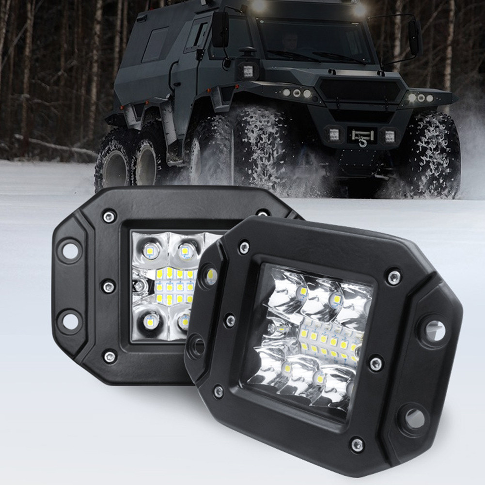5 英寸嵌入式安裝 LED 工作燈條越野 12V 24V 點泛光 LED 燈條工作燈 6000k 超亮適用於 ATV 卡