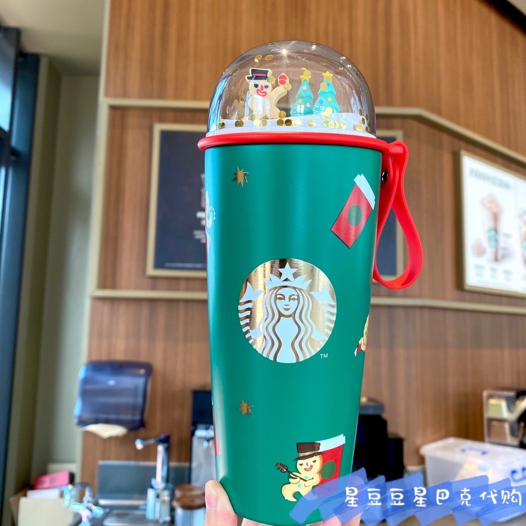 星巴克2021耶誕節杯子卡通薑餅人企鵝表演不鏽鋼戶外便攜保溫水杯