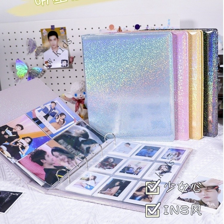 台灣出貨💥小卡收納A4九宮格卡冊小卡明信片收納冊活頁封面訂製內頁相冊本追星收集冊切頁冊方卡6寸生寫卡片拍立得相冊六寸i