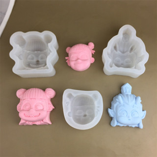 3D卡通人物造型矽膠模具DIY蛋糕手工皂汽車香薰矽膠模具