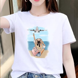 胖胖美依 短袖T卹 上衣 印花上衣 中大尺碼 S-4XL新款卡通印花可愛ins時尚洋氣休閒打底衫-5047.