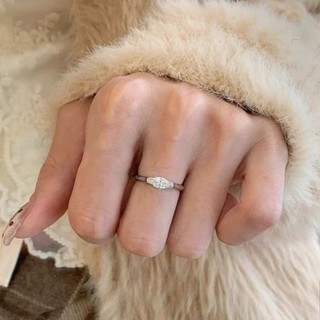 💜ins感 ins韓國時尚氣質新款閃鑽通勤馬眼鑽戒指 少女 輕奢氣質經典戒指 女 ins風戒指 韓系戒指戒指