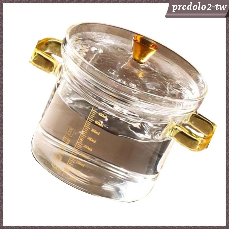 [PredoloffTW] 廚房玻璃燉鍋帶量尺150ml湯鍋廚具蒸蛋碗餐廳茶湯麵食品
