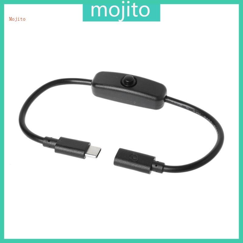 Mojito USB C 型帶開關電源按鈕 27 厘米充電延長線