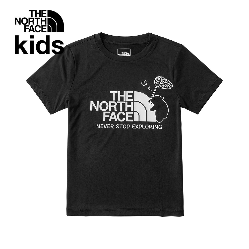 The North Face北面兒童黑色吸濕排汗防曬短袖T恤｜8CT1JK3