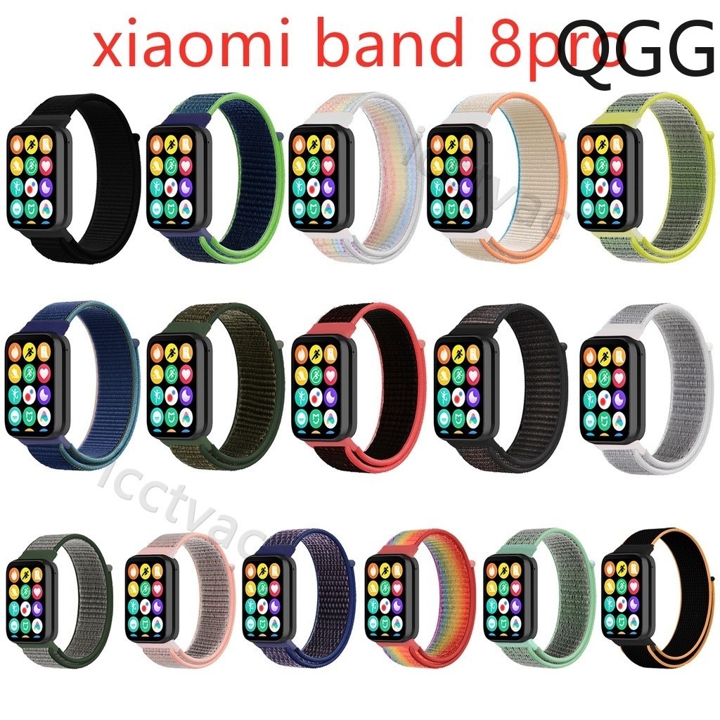 XIAOMI 適用於小米 Band8 pro 錶帶尼龍腕帶替換手鍊適用於 Miband 8 pro 小米手環8pro配件