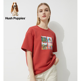 Hush Puppies暇步士女裝夏季寬鬆休閒女士印花短袖T恤 0422