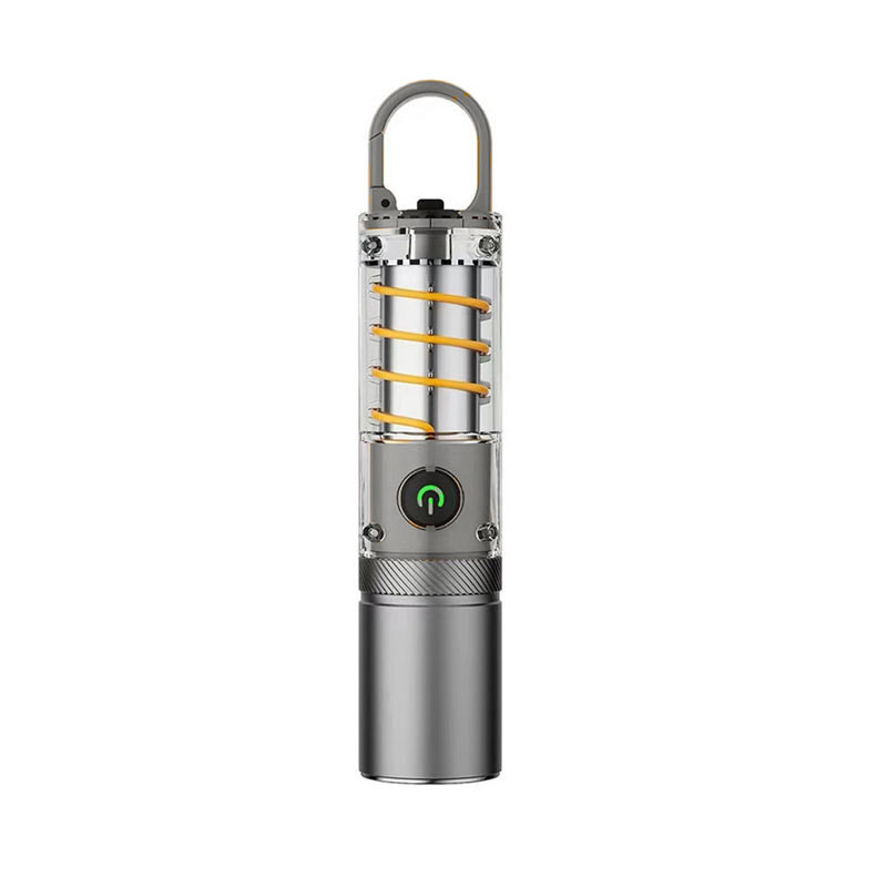 LED+鎢絲手電筒多功能露營氛圍燈露營戶外伸縮變焦強光手電筒