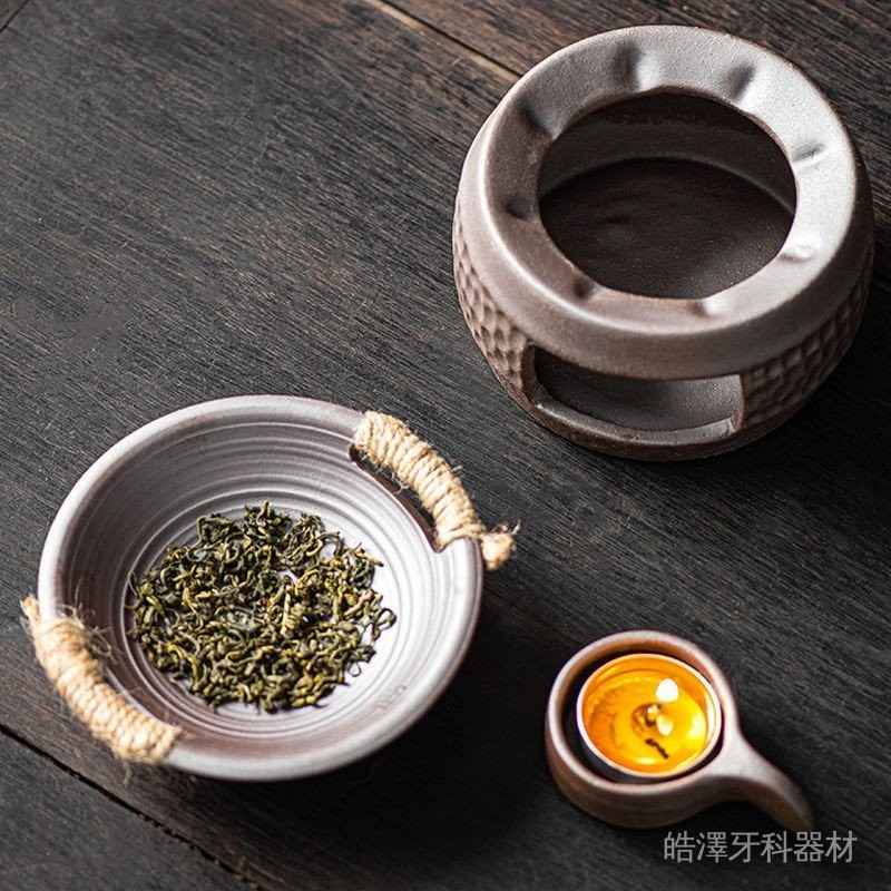 【快速出貨】日式烘焙茶葉提香器炒茶醒茶碟子蠟燭加熱小爐烤茶器功夫茶具茶道