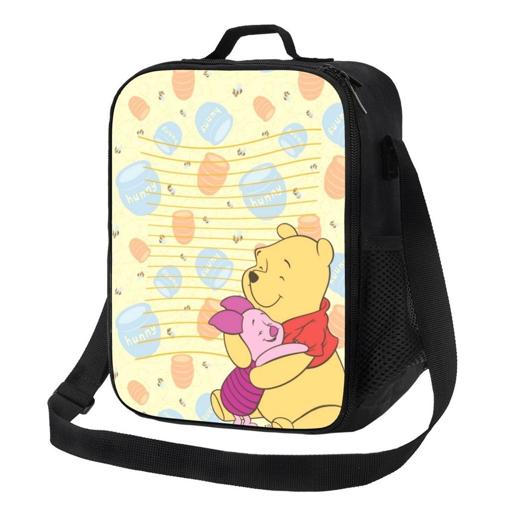 Winnie 新款保溫午餐袋雙口袋大容量學生男孩/女孩午餐盒袋聖誕禮物