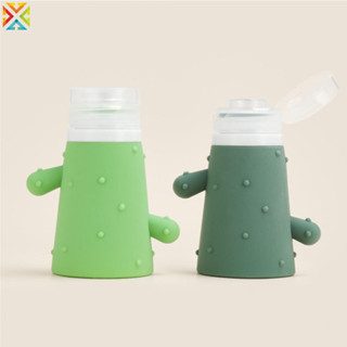 便攜式仙人掌矽膠旅行瓶化妝品儲存可再填充乳液瓶防漏洗髮水容器擠壓管空瓶