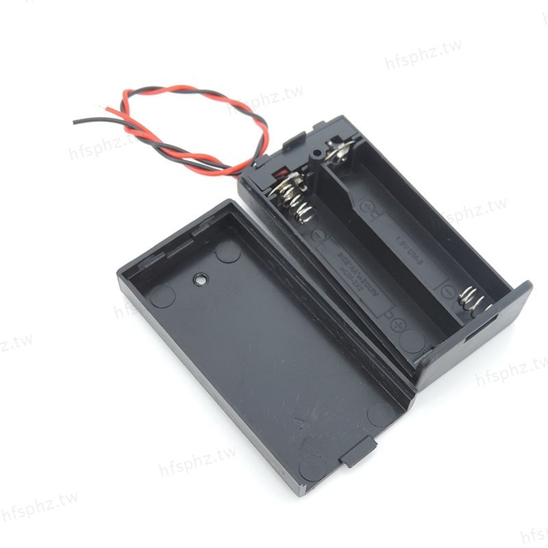 1 件 5 件 2AA 2XAA 3V 2x1.5v 黑色電池收納盒盒支架連接器 ON/OFF 開關帶引線 TWH1