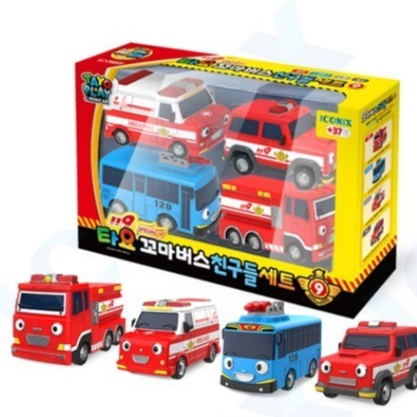 韓國正版tayo太友 兒童公交車 小巴士 公共汽車 回力救護車 玩具車 套裝組合 六一兒童節禮物