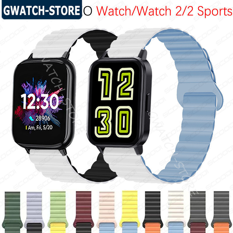 適用於 Realme DlZO 手錶/手錶 2/手錶 2 智能手錶手鍊的矽膠磁環錶帶軟矽膠錶帶